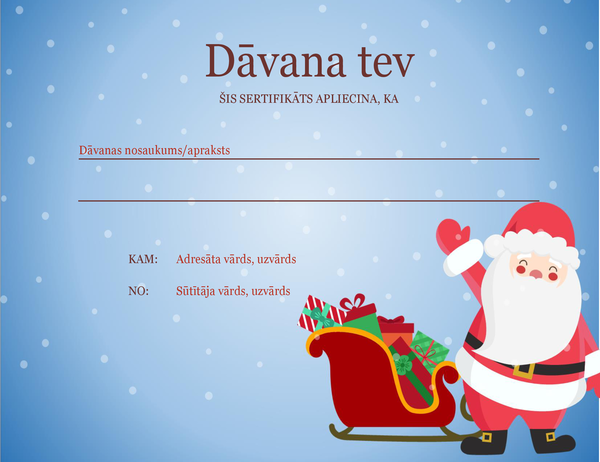 Ziemassvētku dāvanas sertifikāts (Ziemassvētku gara noformējums) Ziemassvētku dāvanas sertifikāts (Ziemassvētku gara noformējums)