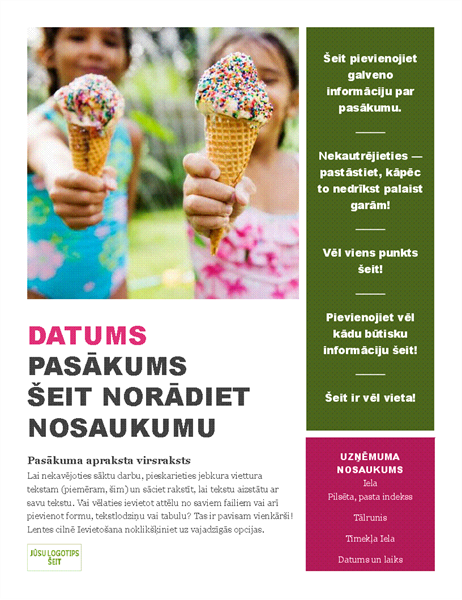 Sezonāla pasākuma skrejlapa Sezonāla pasākuma skrejlapa