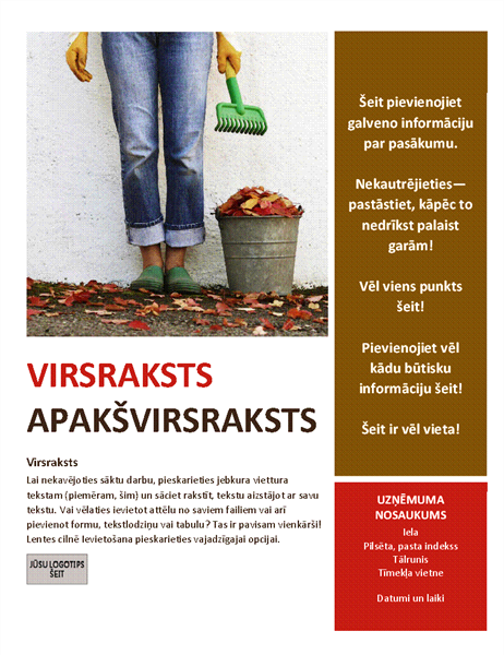 Sezonāla pasākuma skrejlapa (rudens) Sezonāla pasākuma skrejlapa (rudens)