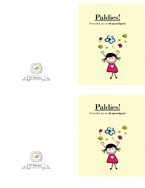 Tarjeta de agradecimiento para niña pequeña Tarjeta de agradecimiento para niña pequeña
