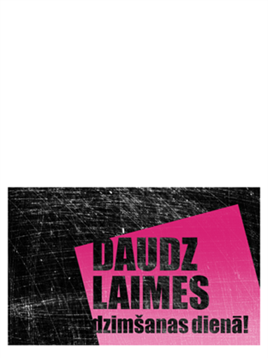 Dzimšanas dienas apsveikuma karte, fons ar skrāpējumu dizainu (rozā, melns, locījums uz pusēm)