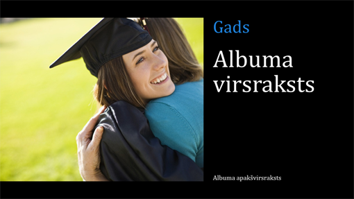 Izlaiduma fotoalbums uz melna fona (platekrāns) Izlaiduma fotoalbums uz melna fona (platekrāns)