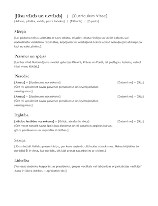 CV (dzīvesgājuma apraksts) CV (dzīvesgājuma apraksts)