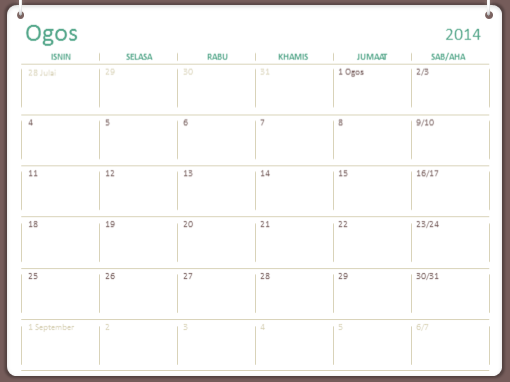 Kalendar akademik 2014-2015 (Ogos-Julai) Kalendar akademik 2014-2015 (Ogos-Julai)