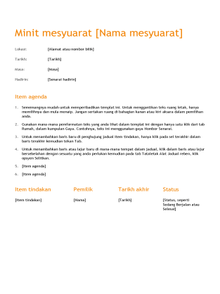 Minit mesyuarat (Reka bentuk jingga) - Office Templates