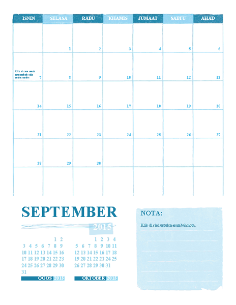 Kalendar Akademik I-A (sebarang tahun) Kalendar Akademik I-A (sebarang tahun)