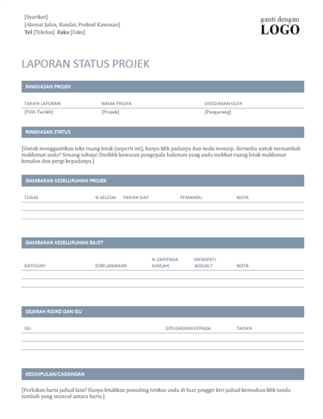 Laporan status projek Laporan status projek