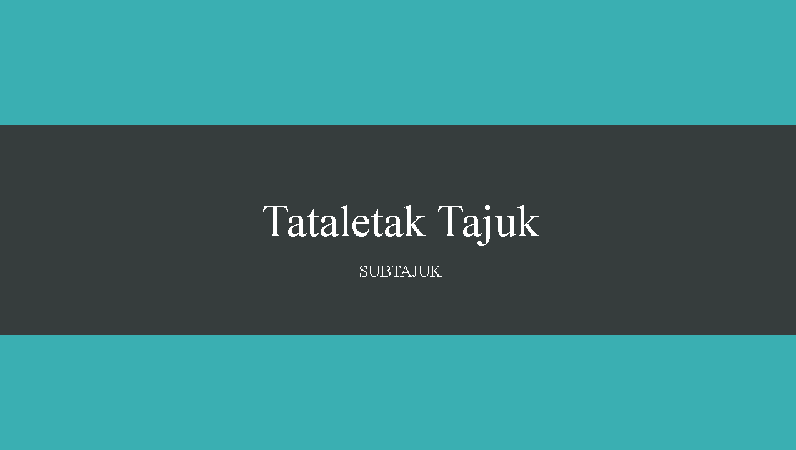 Persembahan berjalur teal (skrin lebar) Persembahan berjalur teal (skrin lebar)