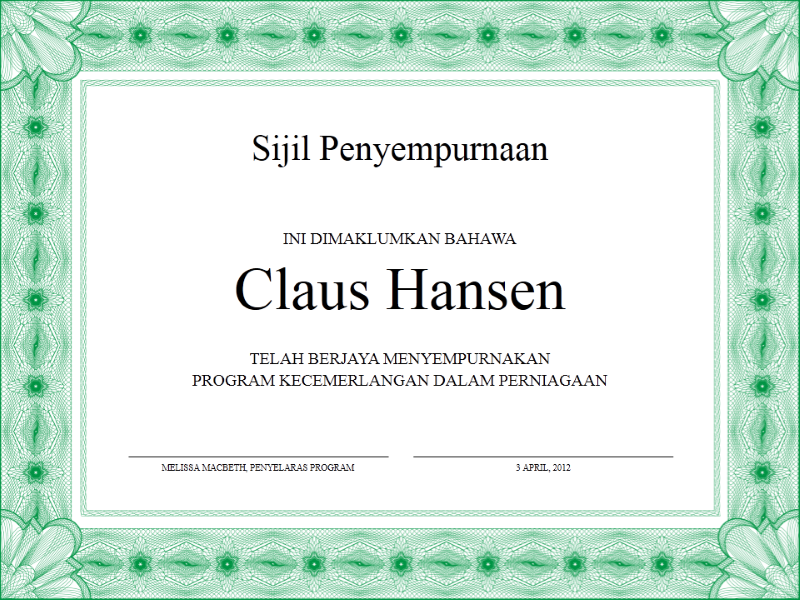 Sijil hadiah - Office Templates