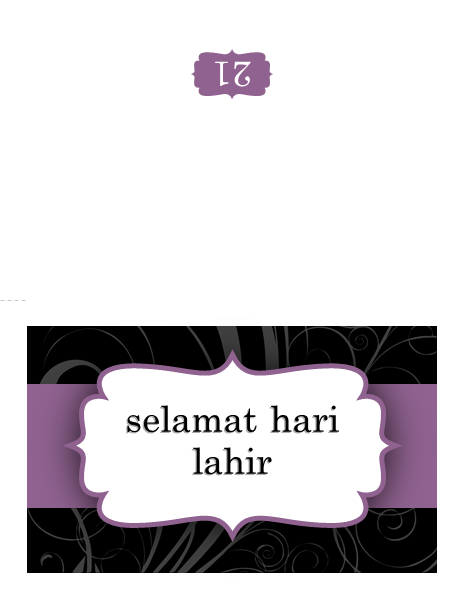 Kad hari lahir (reka bentuk reben ungu) Kad hari lahir (reka bentuk reben ungu)