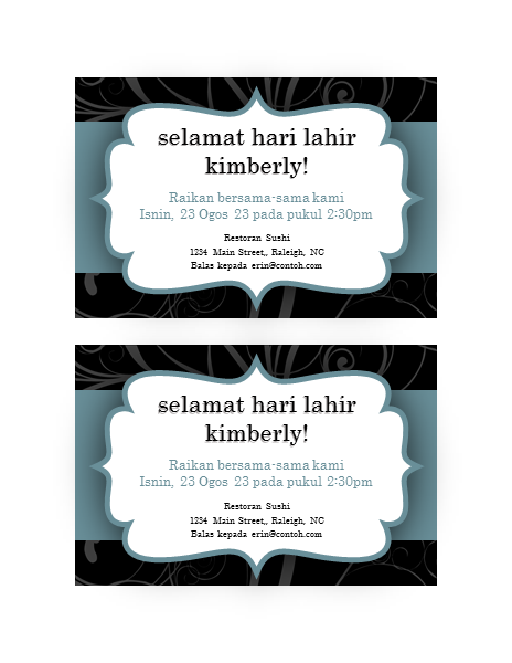 Jemputan majlis (reka bentuk reben biru) Jemputan majlis (reka bentuk reben biru)