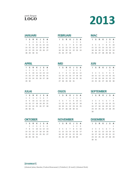 Kalendar 2013 lihat sepintas lalu (Format I-A) Kalendar 2013 lihat sepintas lalu (Format I-A)