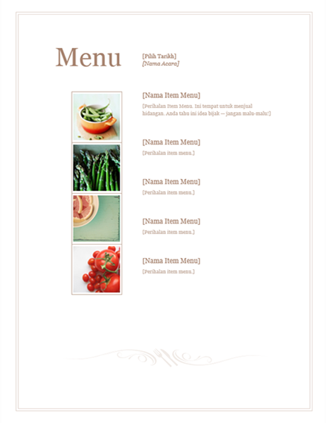 Menu peristiwa (Reka bentuk ringkas) Menu peristiwa (Reka bentuk ringkas)
