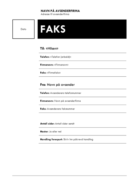 Utskriftsfletting til faks (mediantema) Utskriftsfletting til faks (mediantema)