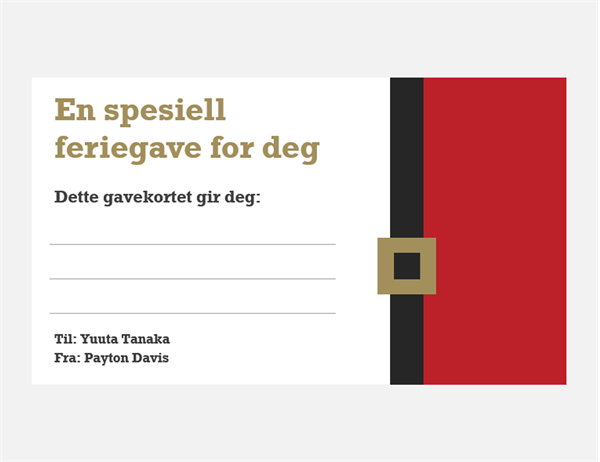 Julegavekort (design med julemotiv, 3 per side) Julegavekort (design med julemotiv, 3 per side)