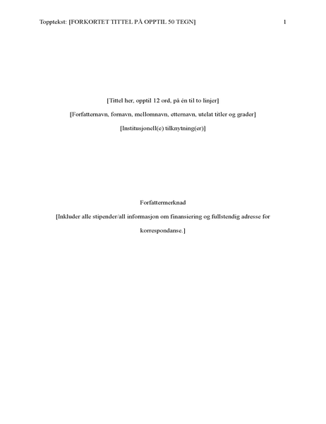 Rapport i APA-stil (6. utgave) Rapport i APA-stil (6. utgave)