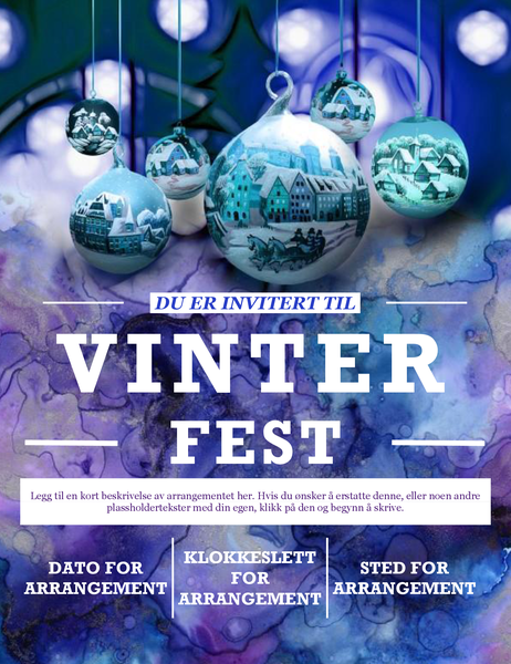 Elegant flygeblad for vinterfest Elegant flygeblad for vinterfest