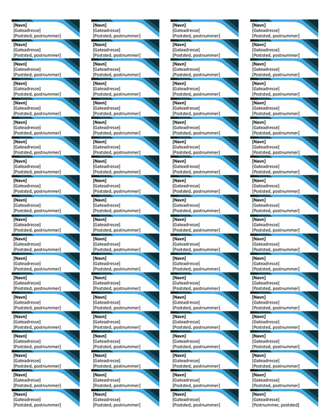 Blå etiketter (80 per side) Blå etiketter (80 per side)