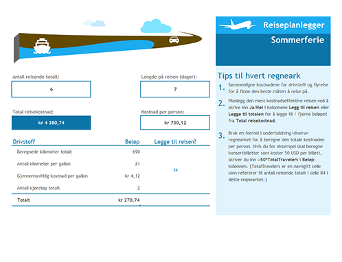 Reiseplanlegger kolumbus