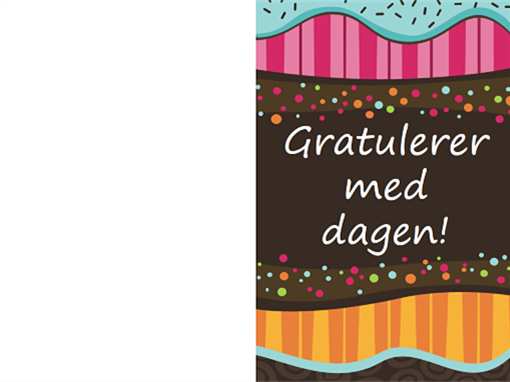 Fødselsdagskort – prikker og striper (barn, halvbretting) Fødselsdagskort – prikker og striper (barn, halvbretting)
