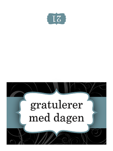 Fødselsdagskort (utforming med blått bånd, halvbretting) Fødselsdagskort (utforming med blått bånd, halvbretting)