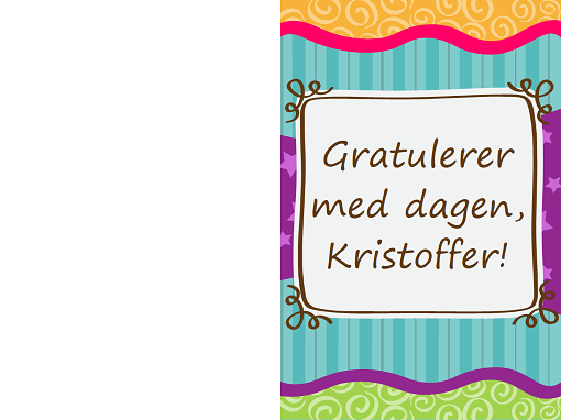 Fødselsdagskort – stjerner og striper (barn, halvbretting)