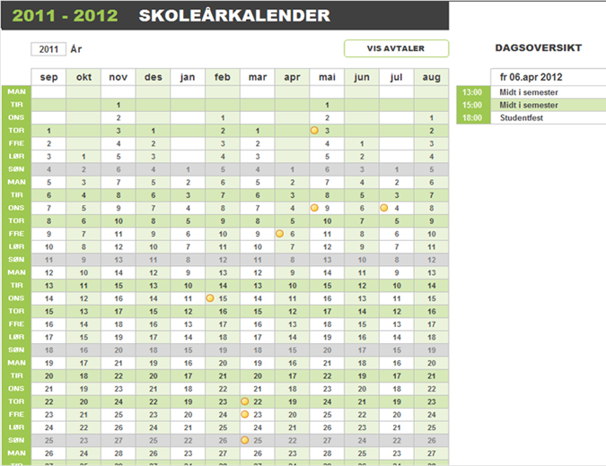 Studieårsplanlegger Studieårsplanlegger