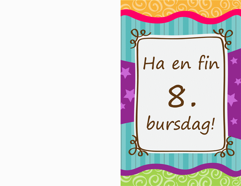 Bursdagskort – stjerner og striper (barn) Bursdagskort – stjerner og striper (barn)