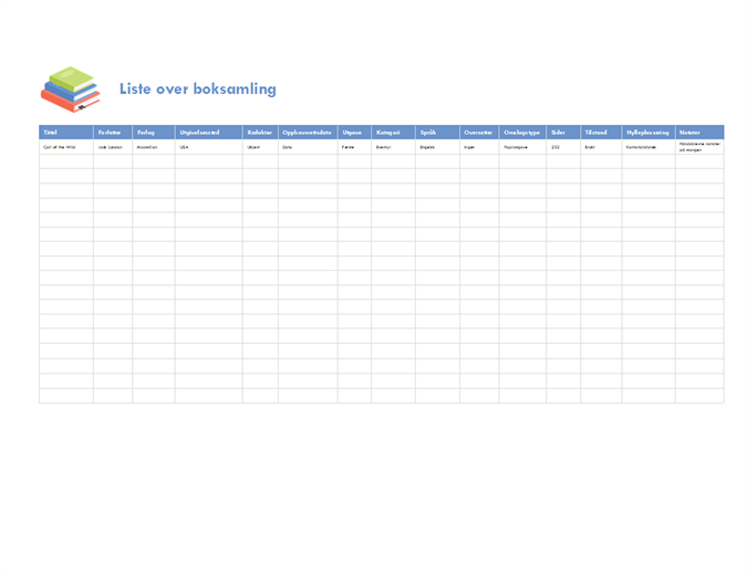 Liste over boksamling