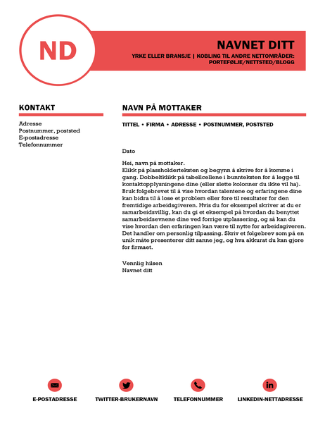 Polert følgebrev, utformet av MOO Polert følgebrev, utformet av MOO