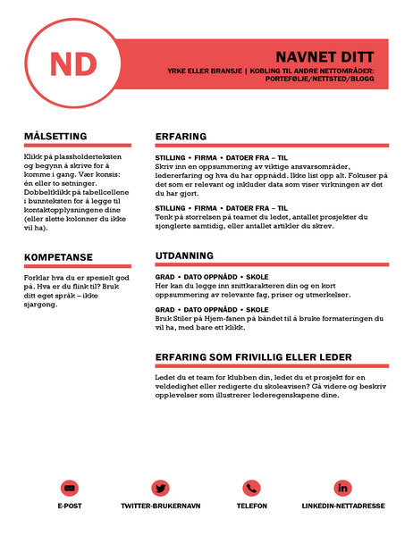Polert CV, utformet av MOO Polert CV, utformet av MOO