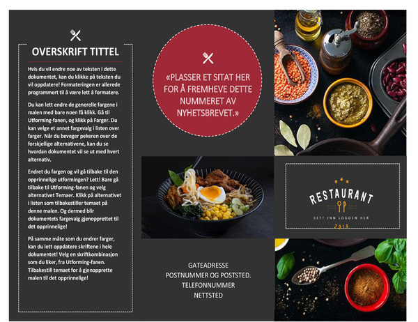 Restaurantbrosjyre Restaurantbrosjyre
