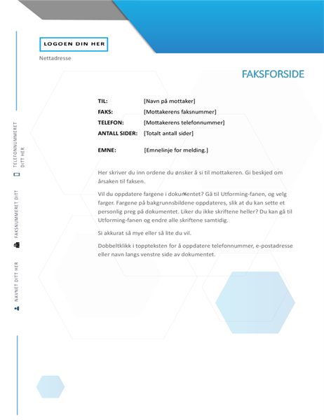 Page de garde de télécopie hexagonale Page de garde de télécopie hexagonale