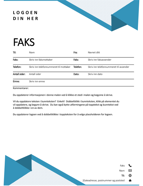 Faksforside med smale striper Faksforside med smale striper