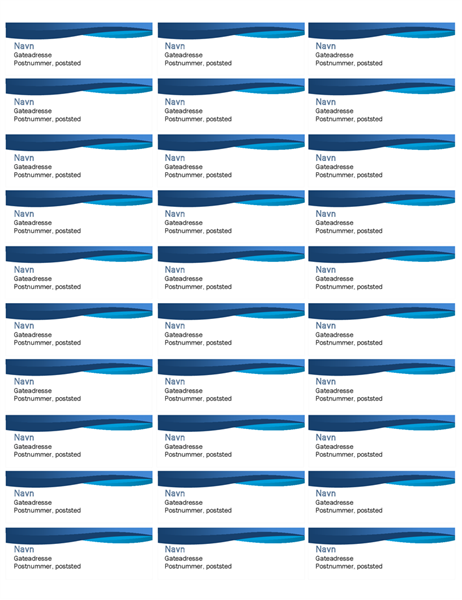 Blå kurveetiketter (30 per side) Blå kurveetiketter (30 per side)
