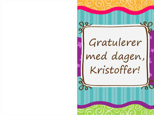 Fødselsdagskort – stjerner og striper (barn, halvbretting) Fødselsdagskort – stjerner og striper (barn, halvbretting)