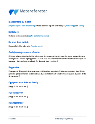Møtereferater - Office Templates