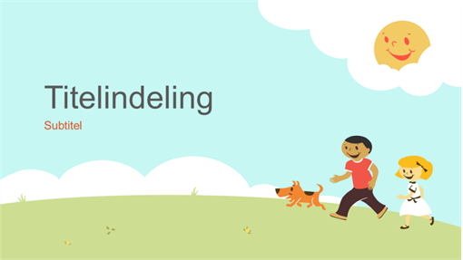 Kinderen spelen in deze onderwijspresentatie (getekende illustratie, breedbeeld) Kinderen spelen in deze onderwijspresentatie (getekende illustratie, breedbeeld)