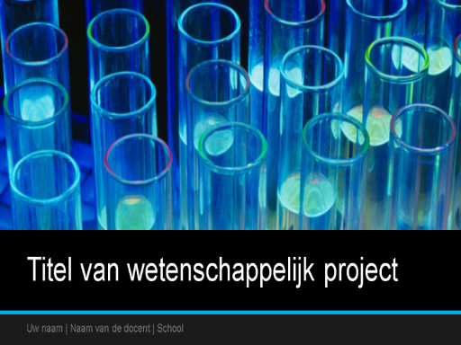 Presentatie van wetenschappelijk project (breedbeeld) Presentatie van wetenschappelijk project (breedbeeld)
