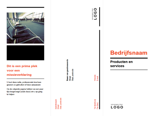In drieën gevouwen zakelijke brochure (zwart, rood ontwerp) In drieën gevouwen zakelijke brochure (zwart, rood ontwerp)