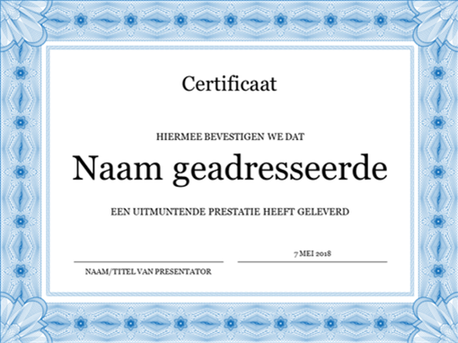 Certificaat (blauw) Certificaat (blauw)