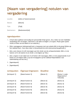 Vergadernotulen (oranje ontwerp)