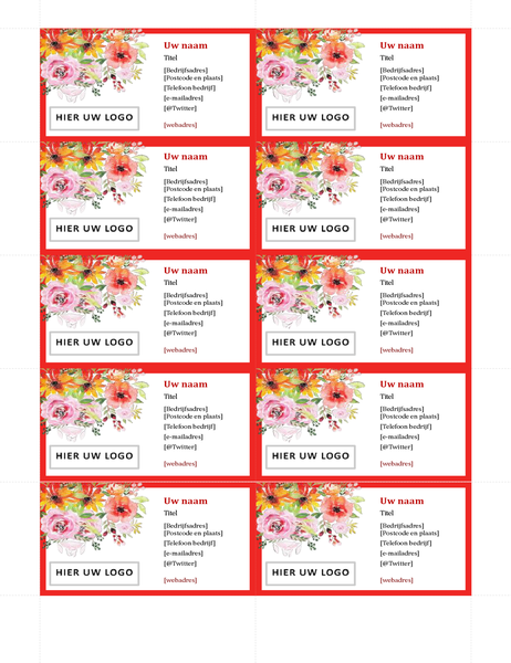 Retro-visitekaartjes met bloemen Retro-visitekaartjes met bloemen