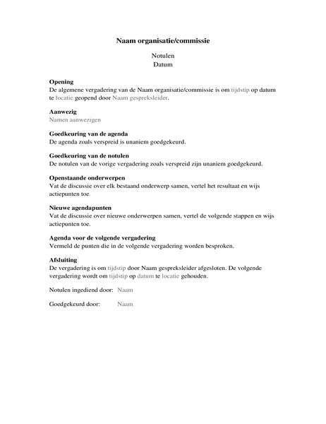 Procès-verbal de réunion d’entreprise (long formulaire) Procès-verbal de réunion d’entreprise (long formulaire)