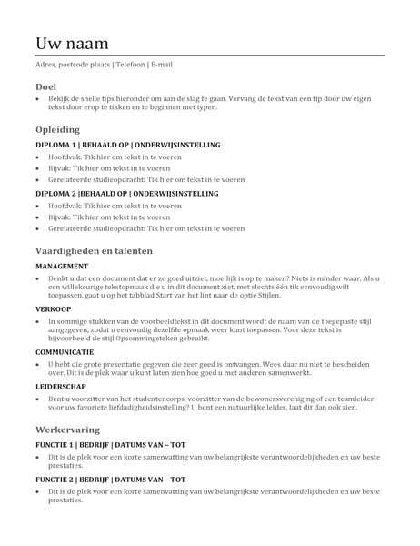 Functioneel cv Functioneel cv
