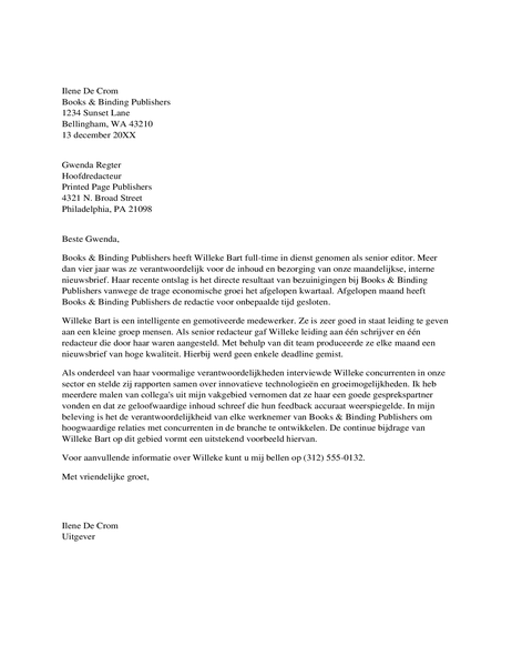 Lettre de référence pour employé professionnel Lettre de référence pour employé professionnel