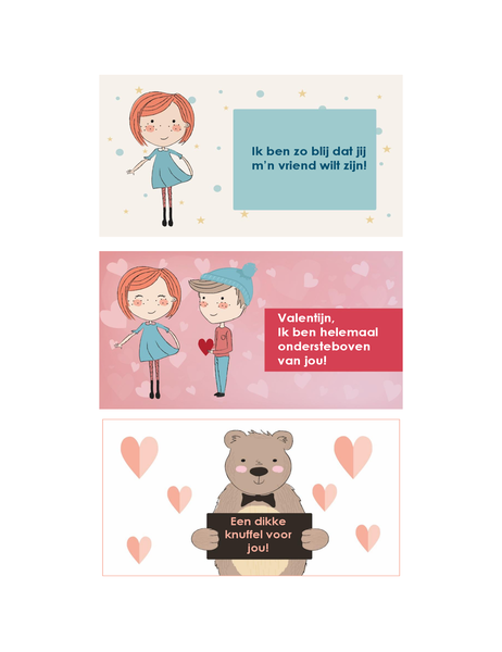 Cartes de Saint-Valentin pour les enfants (12 conceptions, 3 par page) Cartes de Saint-Valentin pour les enfants (12 conceptions, 3 par page)