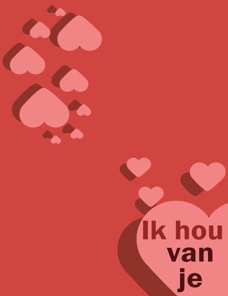 'Ik hou van je'-kaart (in vieren gevouwen) 'Ik hou van je'-kaart (in vieren gevouwen)