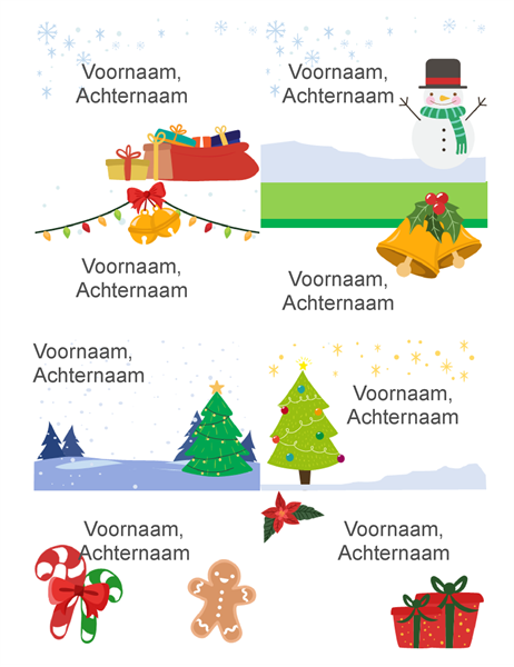 Naambadges feestdagen (8 per pagina, ontwerp Kerstgedachte, compatibel met Avery 5395 en vergelijkbaar) Naambadges feestdagen (8 per pagina, ontwerp Kerstgedachte, compatibel met Avery 5395 en vergelijkbaar)