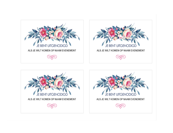 Invitation à une fête (motif fleuri) Invitation à une fête (motif fleuri)